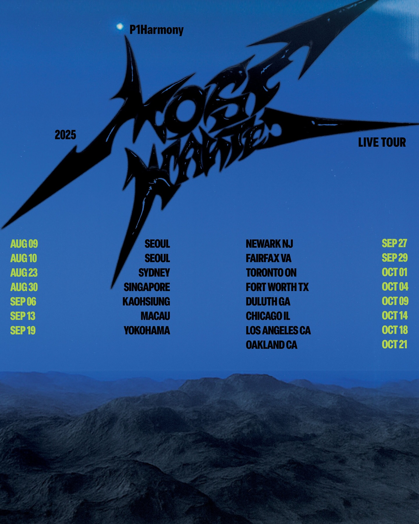 P1Harmony LIVE TOUR [P1ustage H: MOST WANTED] Tour Poster 2025